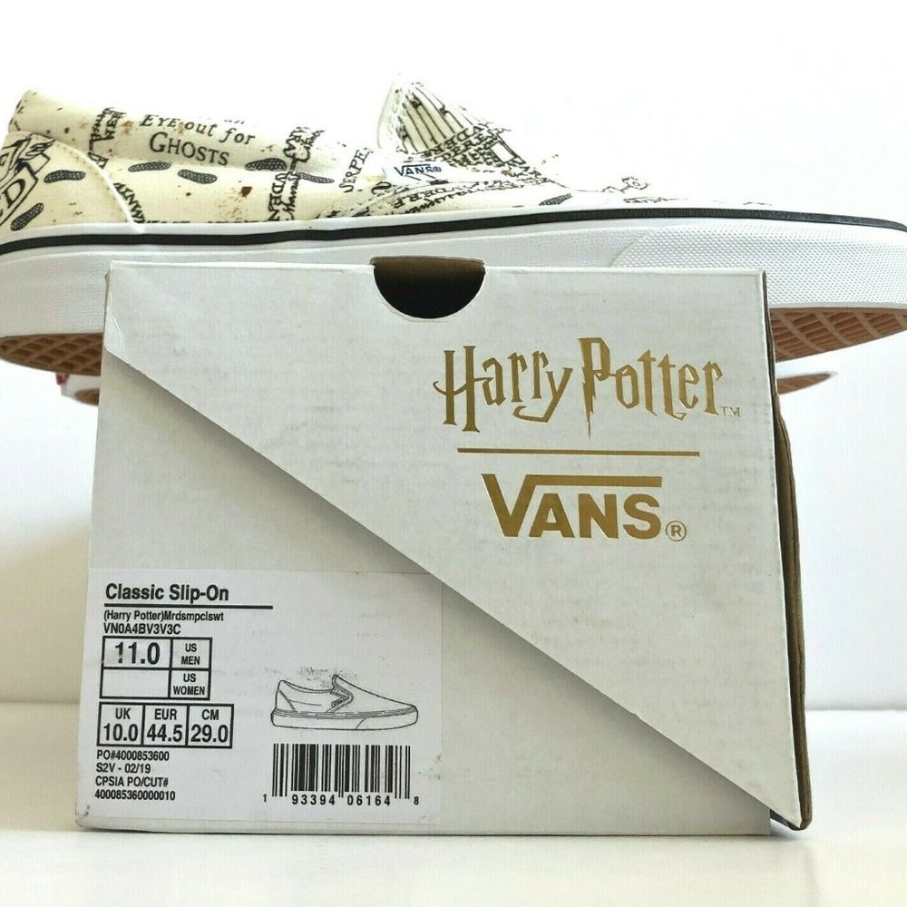 Vans X Harry Potter Mauraders Map Slip On Shoes 11 - Picture 4 of 8